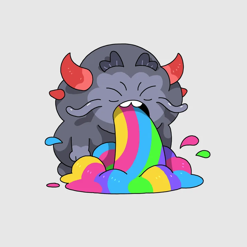 Rainbow puking monster